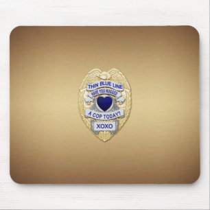 Thin Blue Line Abzeichen Mousepad