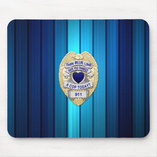 Thin Blue Line Abzeichen Mousepad (Vorne)