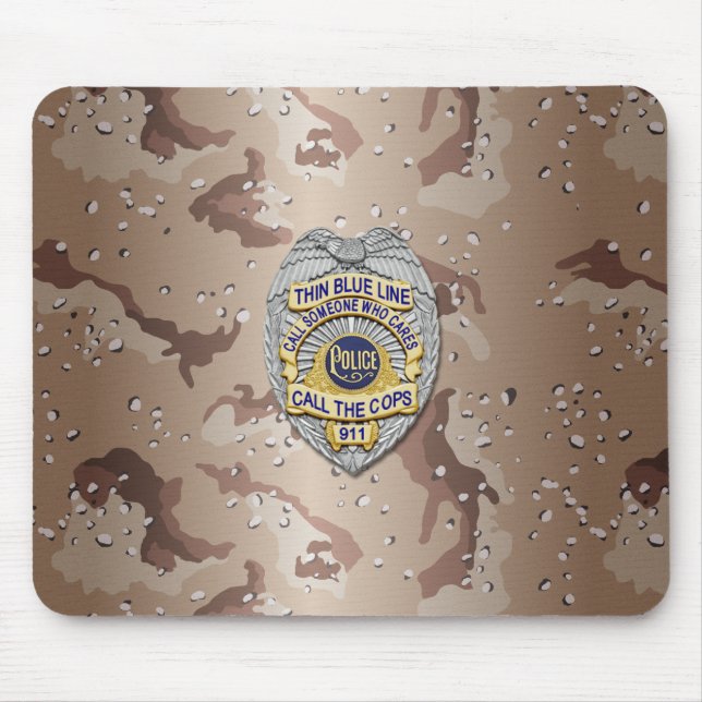 Thin Blue Line Abzeichen Mousepad (Vorne)