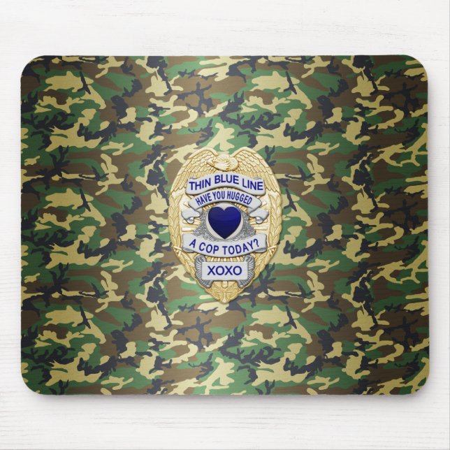 Thin Blue Line Abzeichen Mousepad (Vorne)