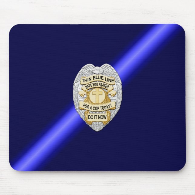 Thin Blue Line Abzeichen Mousepad (Vorne)