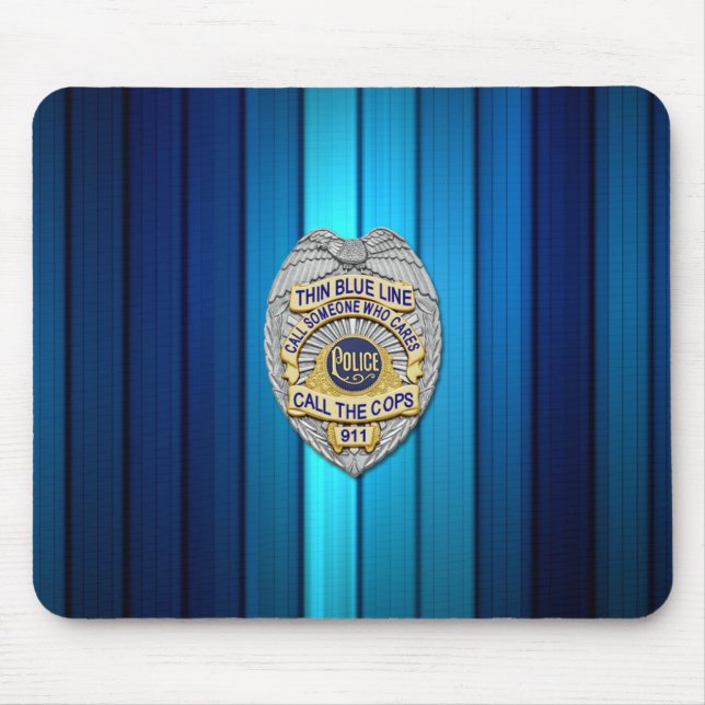 Thin Blue Line Abzeichen Mousepad (Vorne)