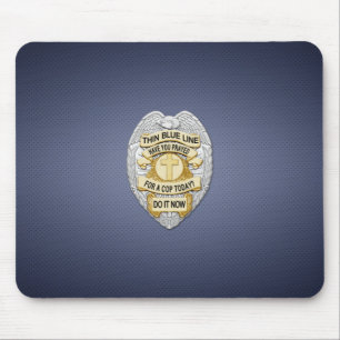 Thin Blue Line Abzeichen Mousepad