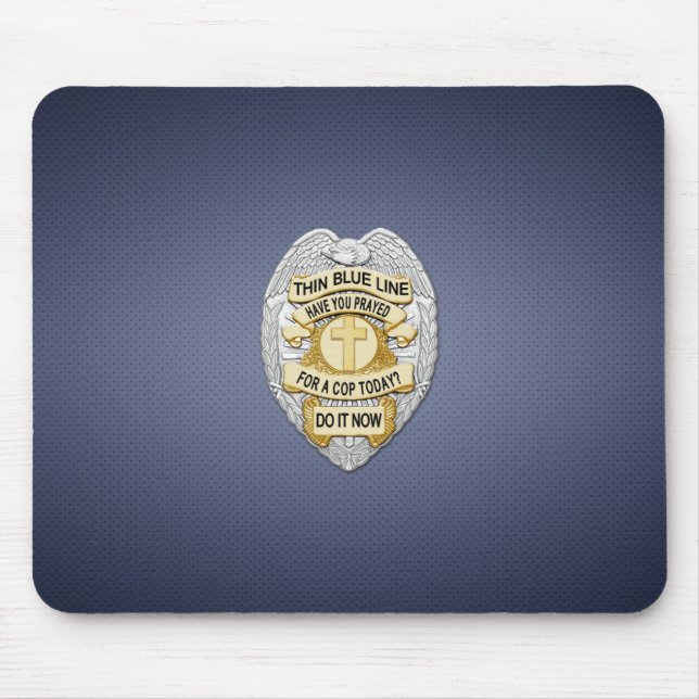 Thin Blue Line Abzeichen Mousepad (Vorne)