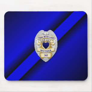Thin Blue Line Abzeichen Mousepad