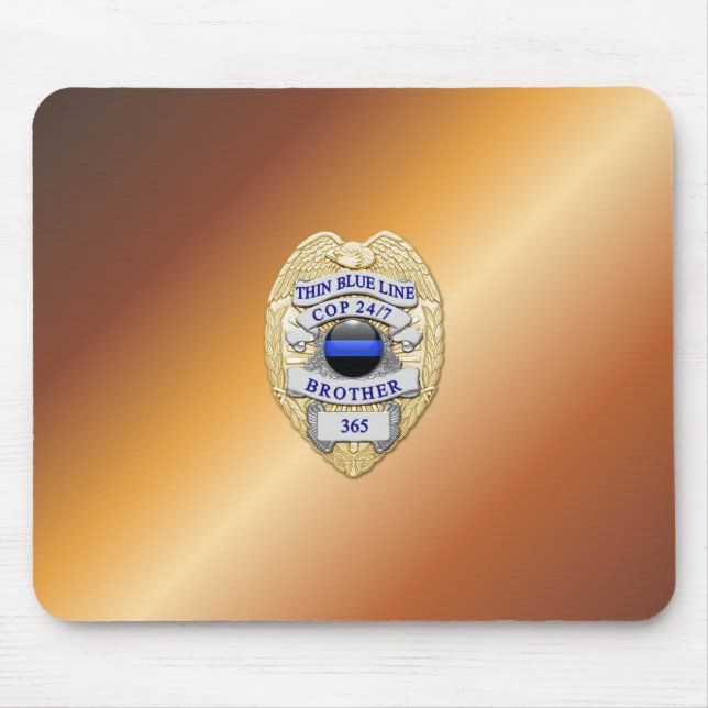 Thin Blue Line Abzeichen Mousepad (Vorne)