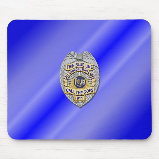 Thin Blue Line Abzeichen Mousepad (Vorne)