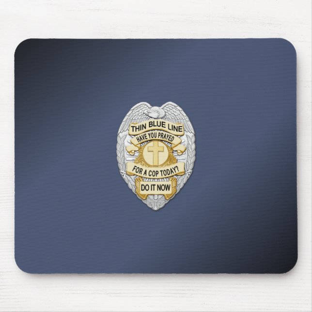 Thin Blue Line Abzeichen Mousepad (Vorne)