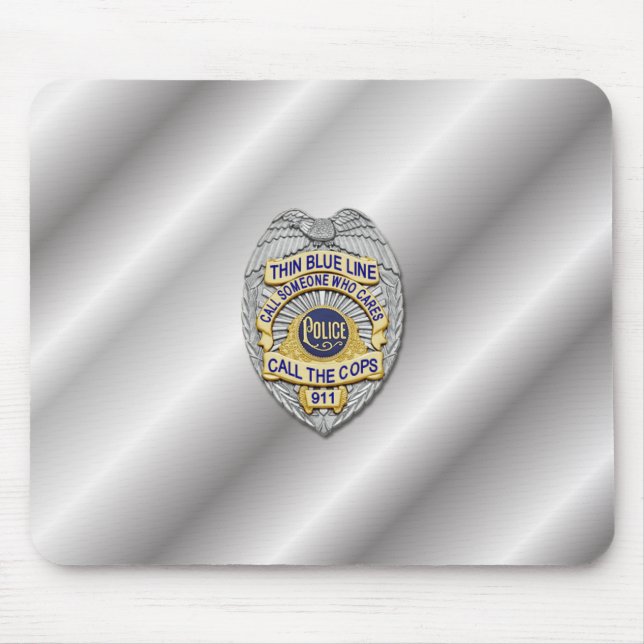 Thin Blue Line Abzeichen Mousepad (Vorne)