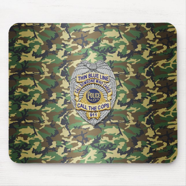 Thin Blue Line Abzeichen Mousepad (Vorne)