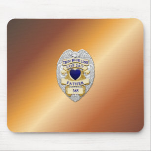 Thin Blue Line Abzeichen Mousepad