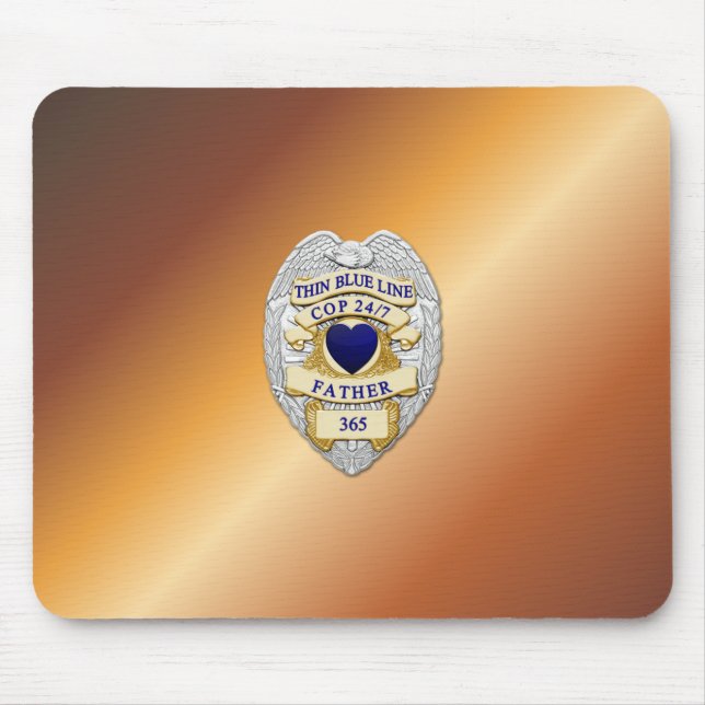 Thin Blue Line Abzeichen Mousepad (Vorne)