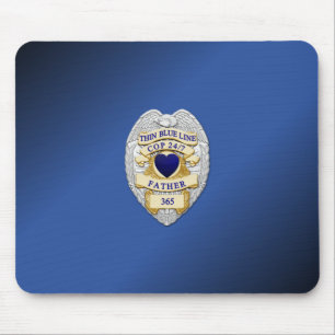 Thin Blue Line Abzeichen Mousepad