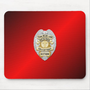 Thin Blue Line Abzeichen Mousepad