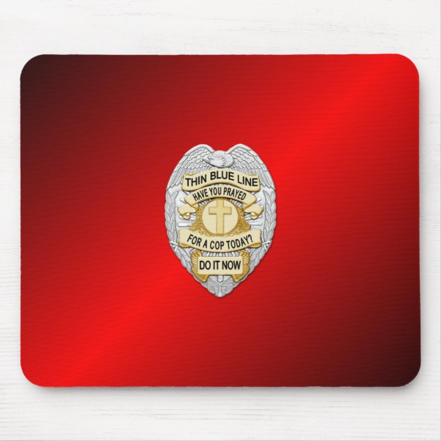 Thin Blue Line Abzeichen Mousepad (Vorne)