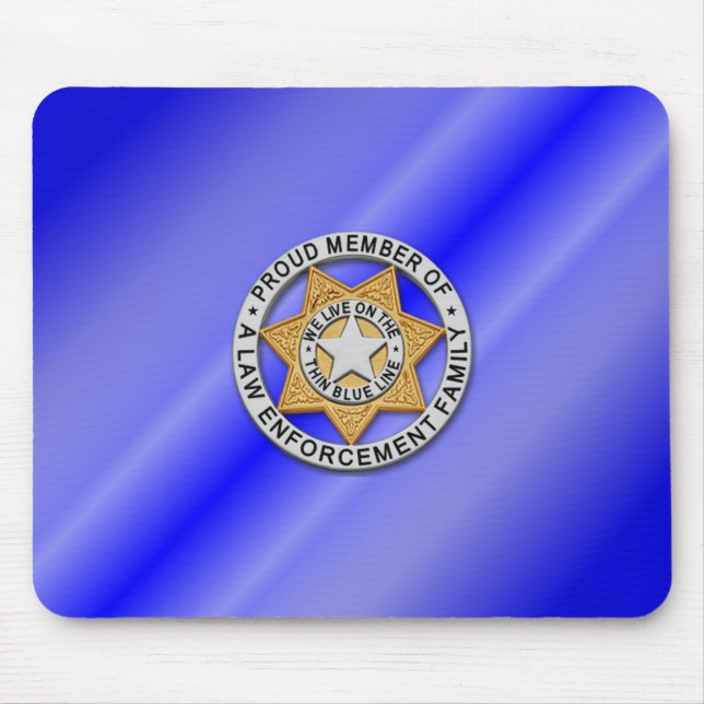 Thin Blue Line Abzeichen Mousepad (Vorne)