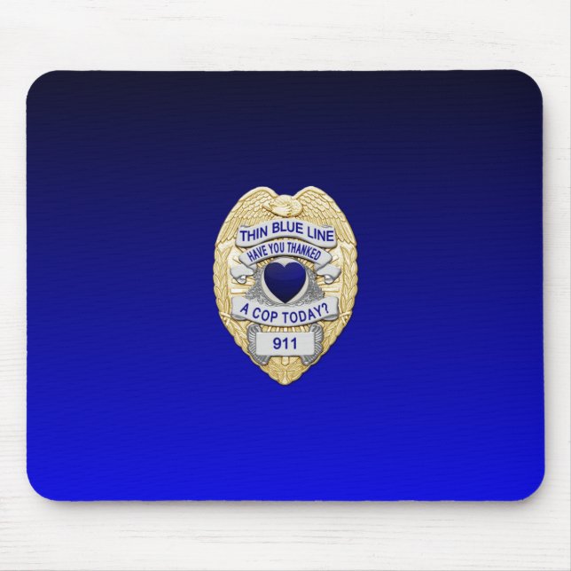 Thin Blue Line Abzeichen Mousepad (Vorne)