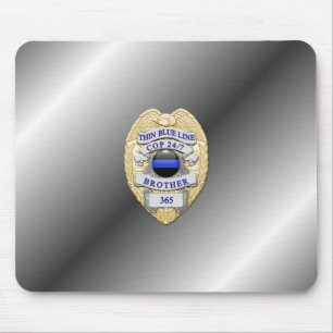 Thin Blue Line Abzeichen Mousepad