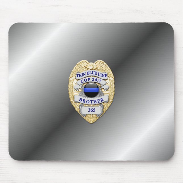 Thin Blue Line Abzeichen Mousepad (Vorne)