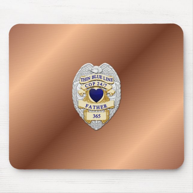 Thin Blue Line Abzeichen Mousepad (Vorne)