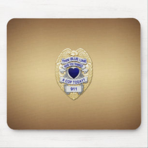 Thin Blue Line Abzeichen Mousepad