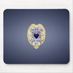 Thin Blue Line Abzeichen Mousepad