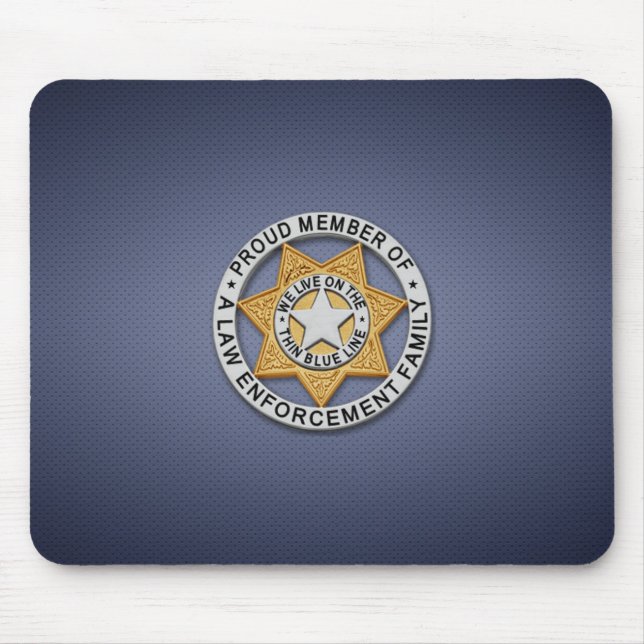 Thin Blue Line Abzeichen Mousepad (Vorne)