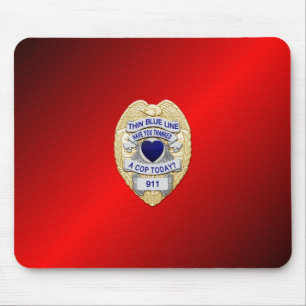 Thin Blue Line Abzeichen Mousepad