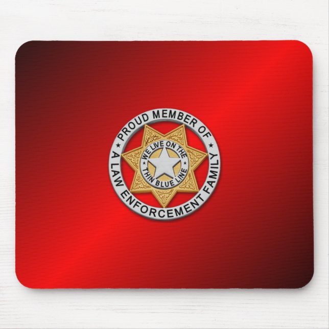 Thin Blue Line Abzeichen Mousepad (Vorne)