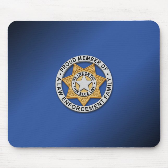 Thin Blue Line Abzeichen Mousepad (Vorne)