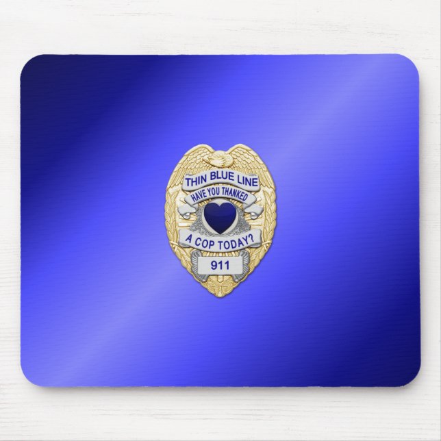 Thin Blue Line Abzeichen Mousepad (Vorne)