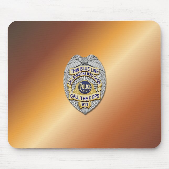 Thin Blue Line Abzeichen Mousepad (Vorne)