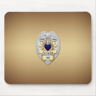 Thin Blue Line Abzeichen Mousepad