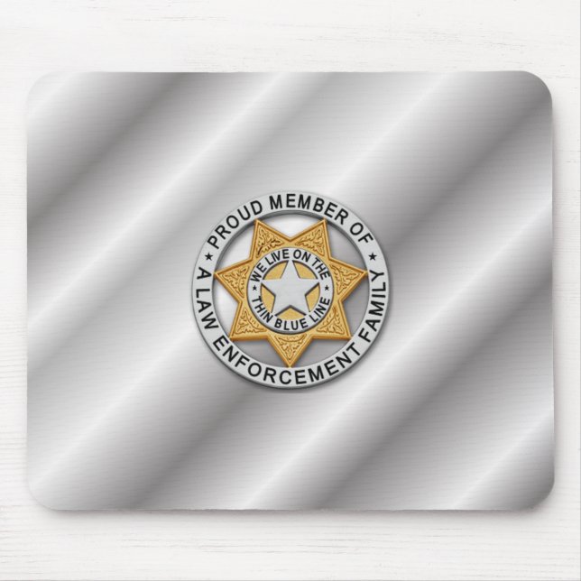 Thin Blue Line Abzeichen Mousepad (Vorne)