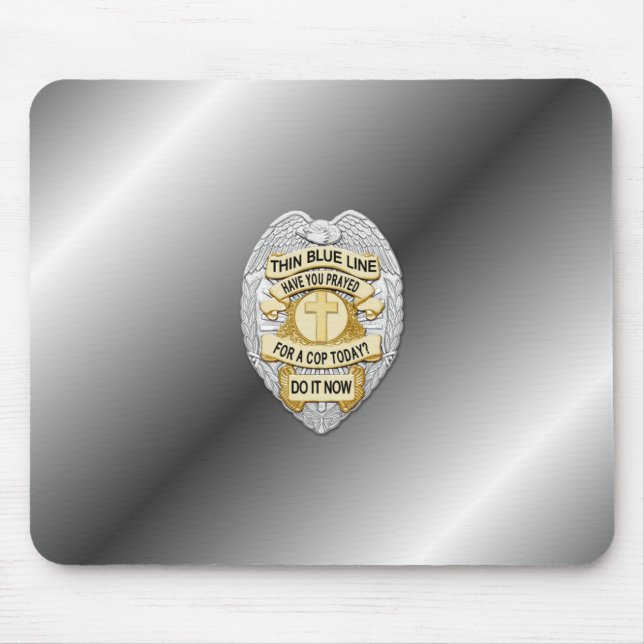Thin Blue Line Abzeichen Mousepad (Vorne)