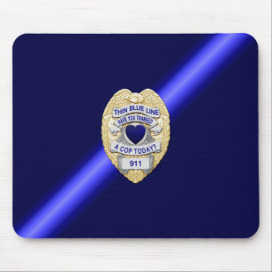 Thin Blue Line Abzeichen Mousepad