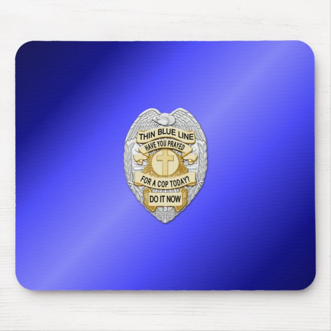 Thin Blue Line Abzeichen Mousepad (Vorne)