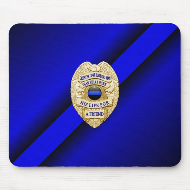 Thin Blue Line Abzeichen Mousepad (Vorne)