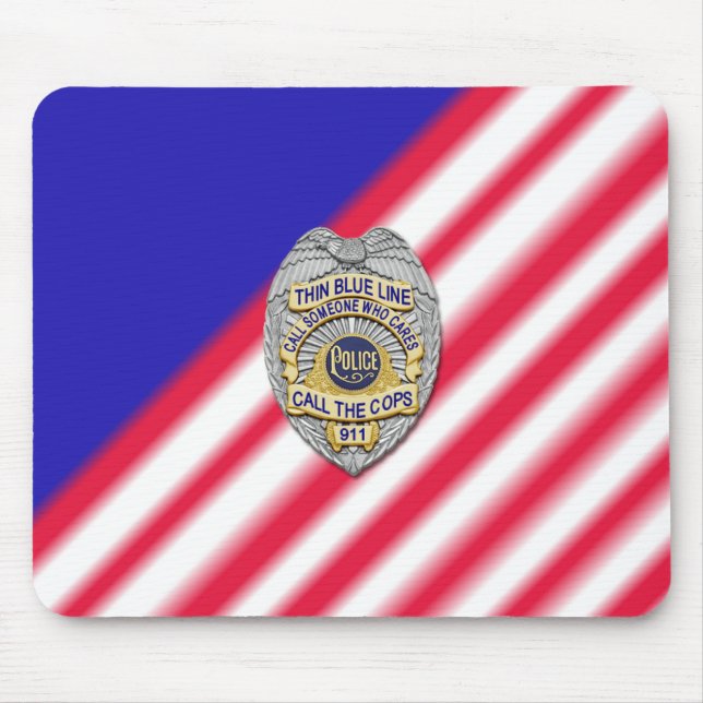 Thin Blue Line Abzeichen Mousepad (Vorne)