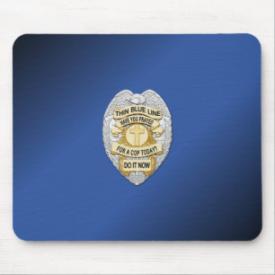 Thin Blue Line Abzeichen Mousepad