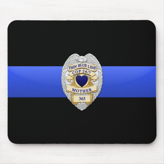 Thin Blue Line - Abzeichen Mousepad (Vorne)