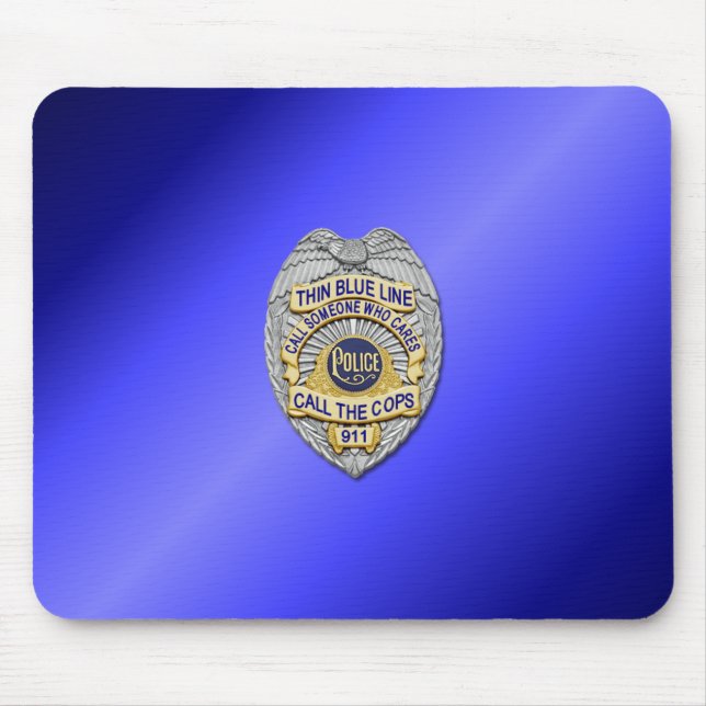 Thin Blue Line Abzeichen Mousepad (Vorne)