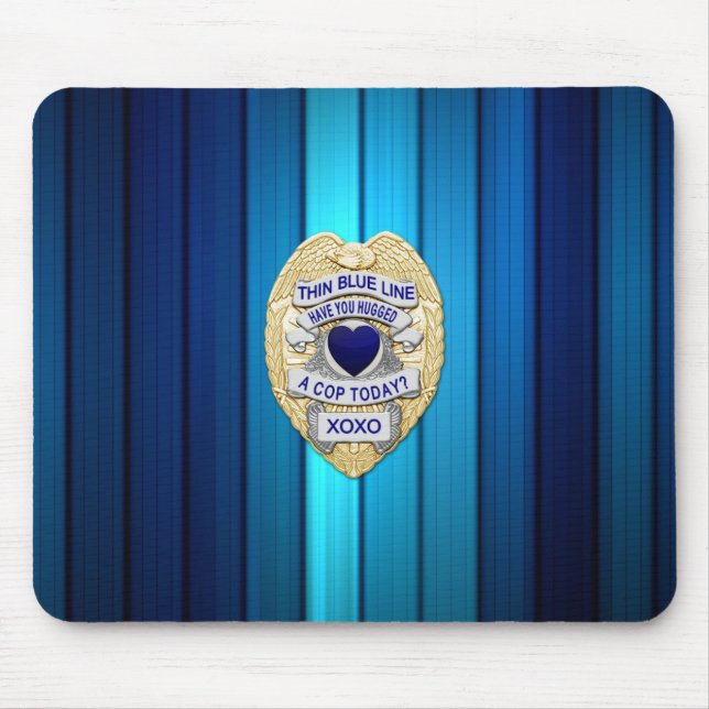 Thin Blue Line Abzeichen Mousepad (Vorne)