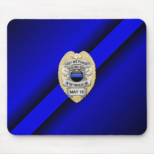 Thin Blue Line Abzeichen Mousepad (Vorne)