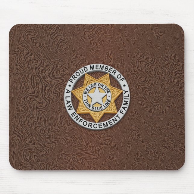 Thin Blue Line Abzeichen Mousepad (Vorne)