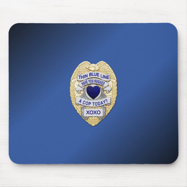 Thin Blue Line Abzeichen Mousepad (Vorne)