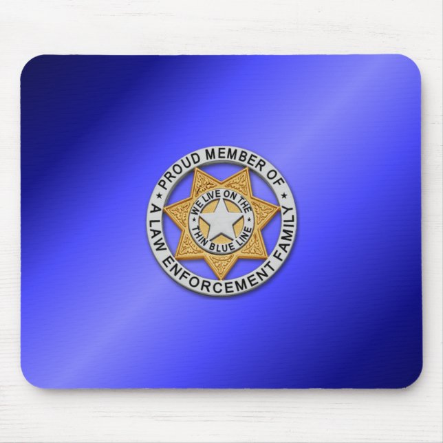 Thin Blue Line Abzeichen Mousepad (Vorne)