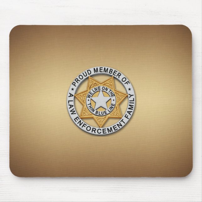 Thin Blue Line Abzeichen Mousepad (Vorne)