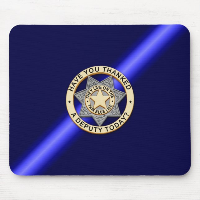 Thin Blue Line Abzeichen Mousepad (Vorne)