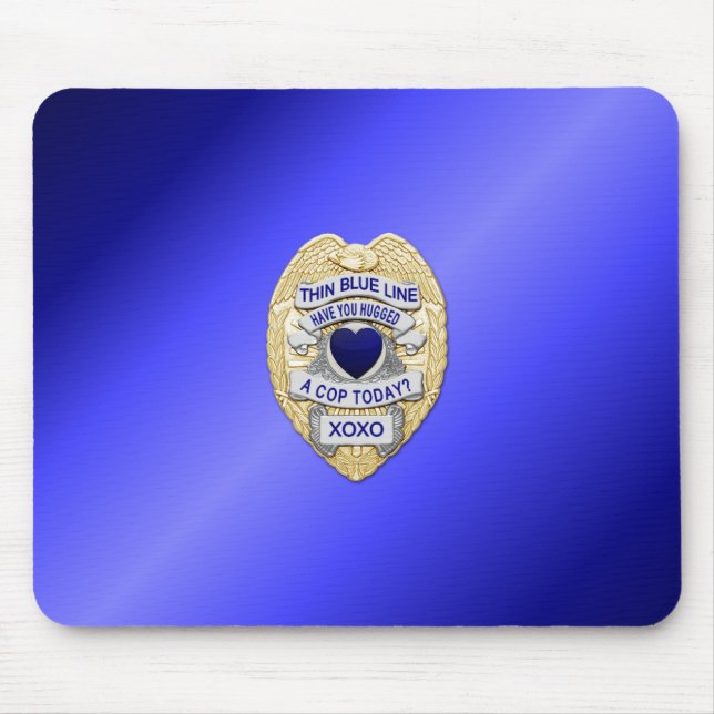 Thin Blue Line Abzeichen Mousepad (Vorne)